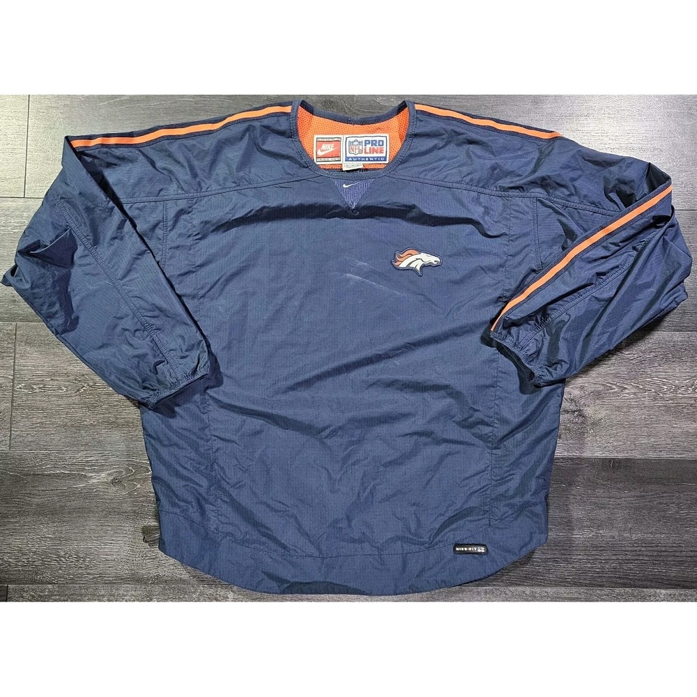 VTG Nike Denver Broncos Windbreaker Men XL Blue Pro Line Team Sports USA Made